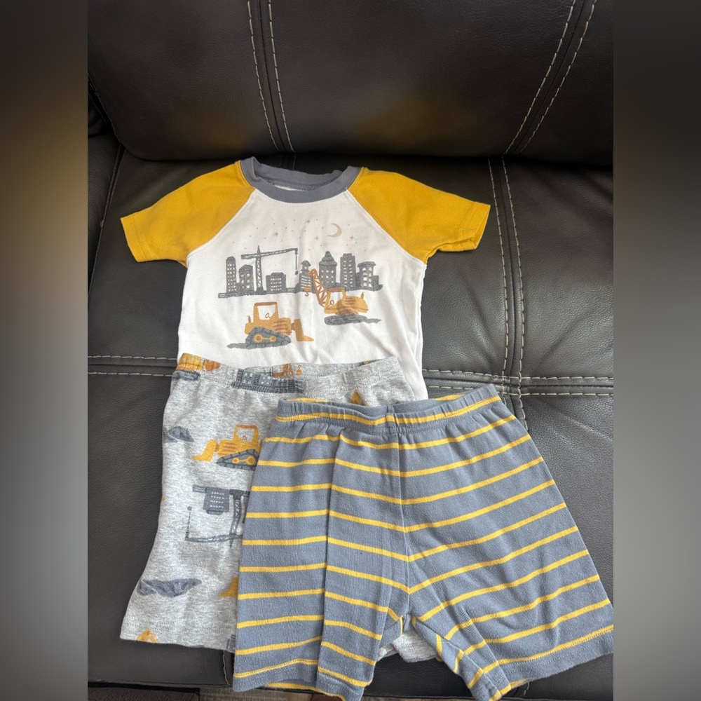 Carter's Construction Pajama Set - Yellow, Gray, and White